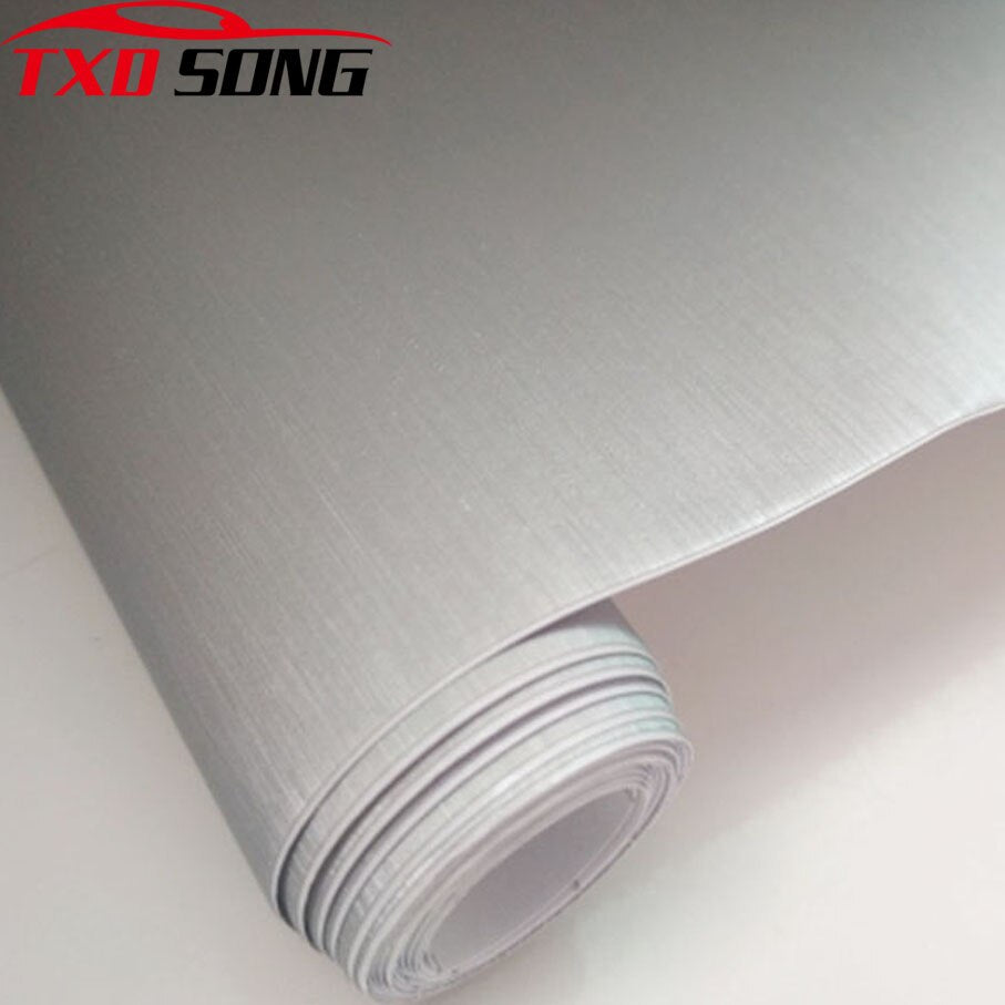 10/20/30/40/50cm x152cm Car Styling Silver Brushed Aluminum Car Wrap Vinyl Film Sheet Motorcycle Automobiles Car Stickers Decal