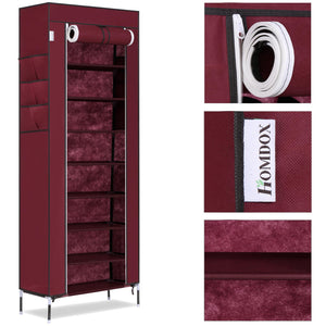 10 Layers Dustproof Large Size Shoes Rack Shoes Organizer Racks Shelf Cabinet Non-Woven Fabric Home Bedroom Dormitory