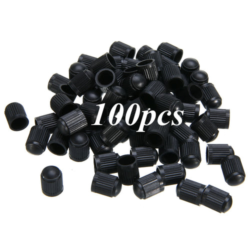 100Pcs/Set Automobile Car Wheel Tire Valve Stem Cap Dust Cover For Truck Motorcycle Bike Air Plastic Nozzle Caps Black