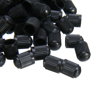 100Pcs/Set Automobile Car Wheel Tire Valve Stem Cap Dust Cover For Truck Motorcycle Bike Air Plastic Nozzle Caps Black