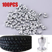 Load image into Gallery viewer, 100pcs/set Automobile Stud Anti-Slip Snow Tire Studs Motorcycle Car SUV ATV Wheel Tyre Snow Chains Tire Screw Stud