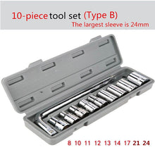 Load image into Gallery viewer, 10PCS/Set 8-24mm Precision Socket Wrench Set Screwdriver Sleeve Hand Tool Repair Automobile Motorcycle Professional Tool Box Set