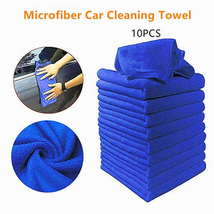 10PCs Microfiber Car Cleaning Towel Automobile Motorcycle Washing Glass Household Cleaning Small Towel Windshield Cloth 25*25cm