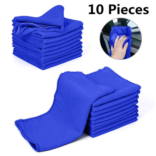 10pc Motorcycles Car Wash Towel Soft Cleaning Car Care Detailing Cloths Wash Towel Duster 9.84'' x 9.84''Inch Towel Automobiles