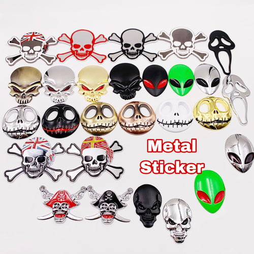 10pcs  Automobile-Decals skull Stickers 3D Car-Stickers for motorcycles Label Stickers Badge Decal-Access