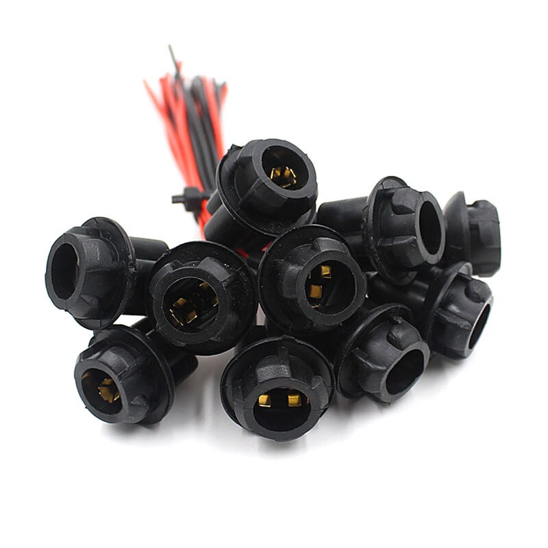 10pcs Set Car Light Base T10 Socket W5W 194 168 Extension LED Wedge Bulbs Connector Automobiles Motorcycles Replaces