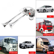 Load image into Gallery viewer, 118dB 12V Dual Tone Super Loud Auto Car Air Horn Set Heavy Duty Trumpet Compressor for Automobile Motorcycle Boat Truck