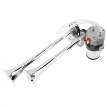 Load image into Gallery viewer, 118dB 12V Dual Tone Super Loud Auto Car Air Horn Set Heavy Duty Trumpet Compressor for Automobile Motorcycle Boat Truck