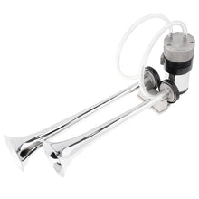 Load image into Gallery viewer, 118dB Dual Tone Super Loud Car Air Horn 12V Heavy Duty Trumpet Compressor Auto Horn Sounds for Automobile Motorcycle Boat Truck