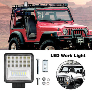 126W Square Fog Lights LED Work Daylight 12600LM Off-road Car Driving Fog Lamp Automobile Motorcycle Headlight For Offroad ATV