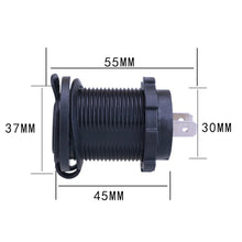 Load image into Gallery viewer, 12V/24V Dual USB Port Car Charger 3.1A Waterproof Power Outlet Adapter with dustproof cover for Automobile Motorcycle car bus