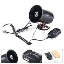 Load image into Gallery viewer, 12V 50W 120dB 6 Sound Car Warning Alarm Loud Speaker Siren Air Horn Loudspeaker with MIC Microphone for Automobile Motorcycle