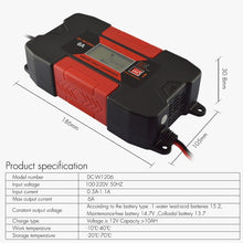 Load image into Gallery viewer, 12V Intelligent Smart Car Automobile Motorcycle Lead Acid Battery Charger RoHS Full Digital Battery 4A/6A Auto Smart Car