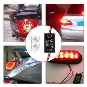 12V Waterproof Intelligent Flasher Module For LED Brake Light Tail Stop Light Fit Automobiles Motorcycles Electric Bicycles