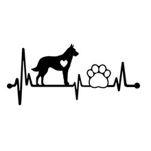 Load image into Gallery viewer, 15.1CM*6.9CM Belgian Malinois Heartbeat Lifeline Paw Vinyl  Decal Car Sticker for Auto Automobiles Motorcycles for BMW Toyota