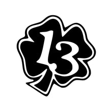 Load image into Gallery viewer, 15X15.5CM 4 LEAF CLOVER LUCKY 13 Fashion Vinyl Decals Car Sticker BlackWhite Automobiles Motorcycles for Ford Focus Infiniti Q50