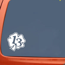 Load image into Gallery viewer, 15X15.5CM 4 LEAF CLOVER LUCKY 13 Fashion Vinyl Decals Car Sticker BlackWhite Automobiles Motorcycles for Ford Focus Infiniti Q50