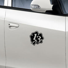 Load image into Gallery viewer, 15X15.5CM 4 LEAF CLOVER LUCKY 13 Fashion Vinyl Decals Car Sticker BlackWhite Automobiles Motorcycles for Ford Focus Infiniti Q50