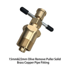 Load image into Gallery viewer, 15mm 22mm Olive Remove Puller Solid Brass Copper Pipe Fitting Special Disassembly Tool for Automobile and Motorcycle Repair Part