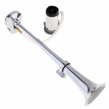 Load image into Gallery viewer, 17'' 150DB Super Loud 12V Single Trumpet Car Auto Air Claxon Horn Compressor Kit for Car Truck Boat Motorcycles Automobiles