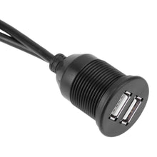 Load image into Gallery viewer, 1m Dual USB Socket Extension Cable Car Van Dashboard Flush Mount 2 USB Plug Lead Panel Data Cord for Automobiles Motorcycle Boat