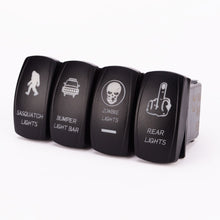 Load image into Gallery viewer, 20 Amp 12 Volt ON-OFF Rocker Switch LASER ETCHED WITH TWO LED LIGHTS  vehicle automobile motorcycle bus ship caryacht trailers