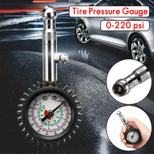 Load image into Gallery viewer, 220PSI Tire Tyre Air Pressure Gauge Dial Meter For Auto Car Vehicle Motorcycle Motorbike Automobile