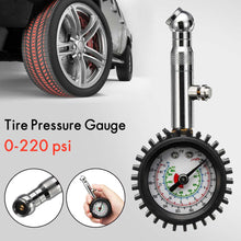 Load image into Gallery viewer, 220PSI Tire Tyre Air Pressure Gauge Dial Meter For Auto Car Vehicle Motorcycle Motorbike Automobile