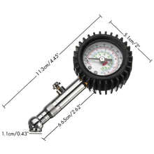 Load image into Gallery viewer, 220PSI Tire Tyre Air Pressure Gauge Dial Meter For Auto Car Vehicle Motorcycle Motorbike Automobile