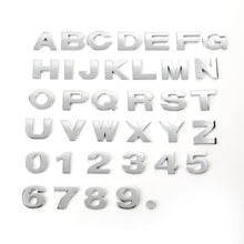 Load image into Gallery viewer, 25mm DIY Letters Alphabet Emblem Chrome Car Stickers Digital Badge Automobiles Logo 3D Metal Car Accessories Motorcycle Sticker