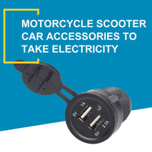 Load image into Gallery viewer, 2USB LED Automobile Car Motorbike Motorcycle Charger Adapter Power Supply Socket Charger for Phone GPS