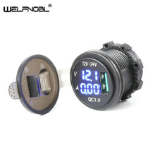 Load image into Gallery viewer, 3.1A Ammeter Voltmeter Dust Cap Dustproof Automobile Motorcycle USB Car Charger
