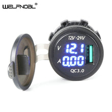 Load image into Gallery viewer, 3.1A Ammeter Voltmeter Dust Cap Dustproof Automobile Motorcycle USB Car Charger