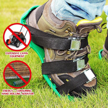 Load image into Gallery viewer, 30 * 13 cm Garden Lawn Aerator Sandal Shoes 1 Pair 3-Strap Firm Comfortable Grass Spiked Gardening Walking Garden Ripper