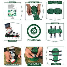 Load image into Gallery viewer, 30 * 13 cm Garden Lawn Aerator Sandal Shoes 1 Pair 3-Strap Firm Comfortable Grass Spiked Gardening Walking Garden Ripper