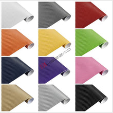 Load image into Gallery viewer, 30cm127cm 3D Carbon Fiber Vinyl Film 3M Car Stickers Waterproof DIY Motorcycle Automobiles Car Styling Wrap Roll Accessories