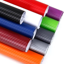 Load image into Gallery viewer, 30cm127cm 3D Carbon Fiber Vinyl Film Car Stickers Waterproof Motorcycle Car Roll Accessories DIY Styling Wrap Automobiles C9M8