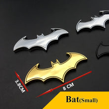 Load image into Gallery viewer, 3D Car Stickers Cool Metal Bat Auto Logo Car Styling Metal Batman Badge Emblem Tail Decal Motorcycle Car Accessories Automobiles