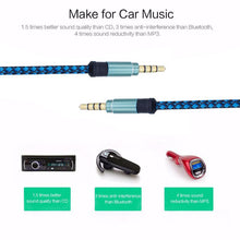 Load image into Gallery viewer, 3M Male To Male Phone Car Nylon Plated Stereo AUX Headphone Audio Cable Good Automobiles &amp; Motorcycles Car Electronics Car Audio