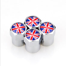 Load image into Gallery viewer, 4 X Automobiles &amp; Motorcycles Metal Car Tire Valve Caps Covers British Flag for MINI Cooper Coupe Cabrio MINI One MINI Series