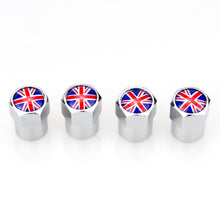 Load image into Gallery viewer, 4 X Automobiles &amp; Motorcycles Metal Car Tire Valve Caps Covers British Flag for MINI Cooper Coupe Cabrio MINI One MINI Series