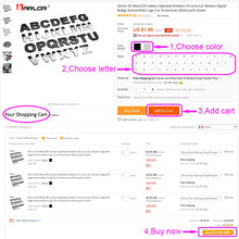 Load image into Gallery viewer, 45mm 3D Metal DIY Letters Alphabet Emblem Chrome Car Stickers Digital Badge Automobiles Logo Car Accessories Motorcycle sticker