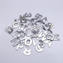 Load image into Gallery viewer, 45mm DIY Letters Alphabet Emblem Chrome Car Stickers Digital Badge Automobiles Logo 3D Metal Car Accessories Motorcycle Sticker