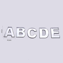 Load image into Gallery viewer, 45mm DIY Letters Alphabet Emblem Chrome Car Stickers Digital Badge Automobiles Logo 3D Metal Car Accessories Motorcycle Sticker