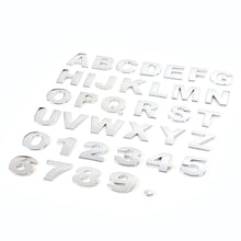 Load image into Gallery viewer, 45mm DIY Letters Alphabet Emblem Chrome Car Stickers Digital Badge Automobiles Logo 3D Metal Car Accessories Motorcycle Sticker