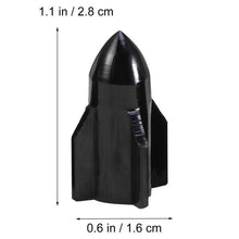 Load image into Gallery viewer, 4pcs Rocket Shape Aluminum Alloy Valve Caps Car Auto Automobile Motorcycle Tyre Valve Dust Caps For Cars Cover Protector - Black