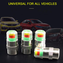 Load image into Gallery viewer, 4pcs/set Universal Car Auto Tire Pressure Alarm Monitor Valve Stem Caps Sensor Indicator Alert Automobile Motorcycle Accessories