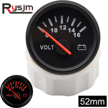 Load image into Gallery viewer, 52mm volt meter Marine Auto Voltmeter universal 8-16V Waterproof Gauge For Motorcycle Car Boat Automobile With Red Backlight 12V