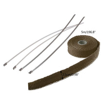 Load image into Gallery viewer, 5M Car Incombustible Motorcycle Turbo Manifold Heat Exhaust Wrap Tape Thermal Exhaust Manifolds Stainless Ties Automobiles Parts