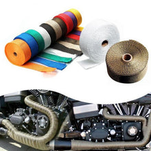 Load image into Gallery viewer, 5M Exhaust tape Heat Exhaust Thermo Wrap Shield Protective Tape Fireproof Insulating Cloth Roll Kit for Motorcycle Car